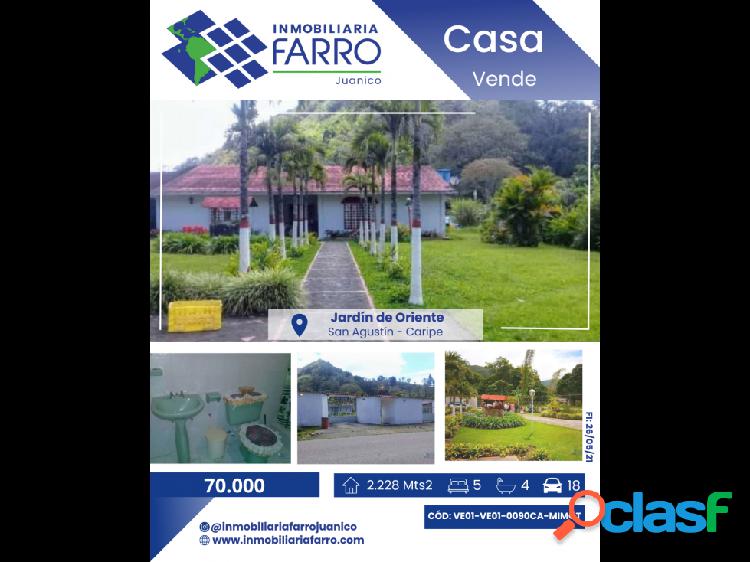 SE VENDE CASA EN SAN AGUSTIN CARIPE VE01-0090CA-MIMOT