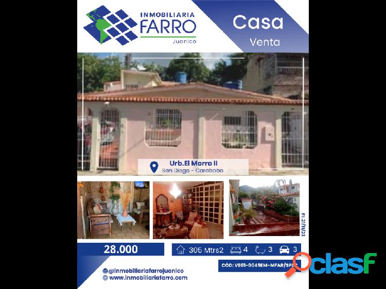 SE VENDE CASA EN URB.EL MORRO SAN DIEGO CARABOBO