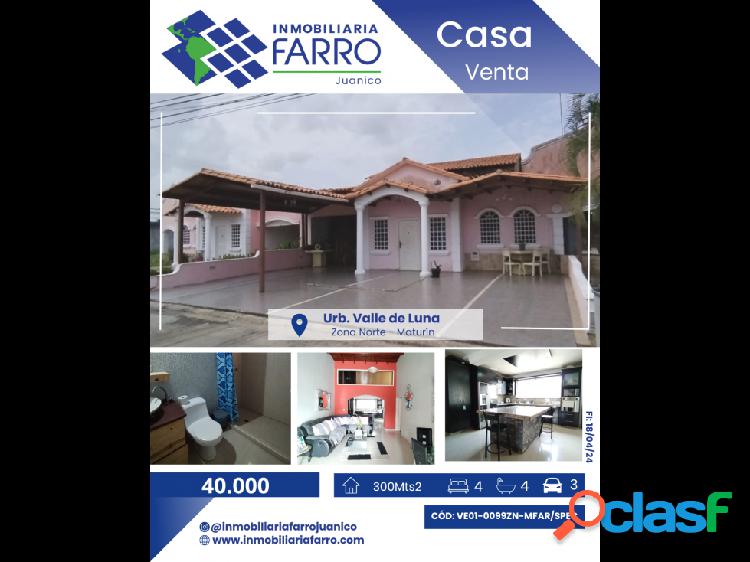 SE VENDE CASA EN URB.VALLE DE LUNA VE01-0099ZN-MFAR/SPEC