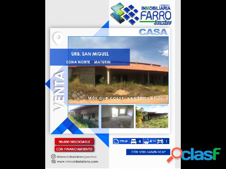 SE VENDE CASA OBRA GRIS SAN MIGUEL VE01-1676ZN-VCAP