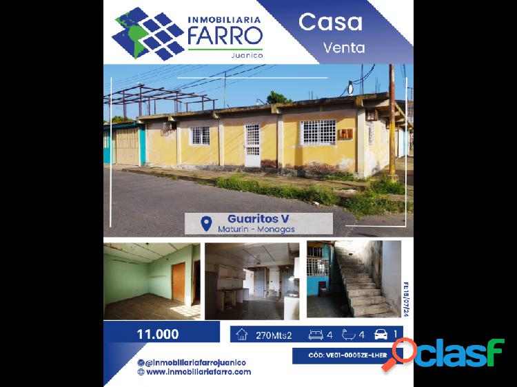 SE VENDE CASA PARA REMODELAR EN LOS GUARITOS 5