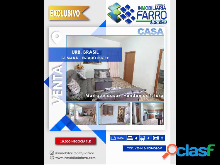 SE VENDE CASA URB BRASIL CUMANA VE01-1541CU-CGOM