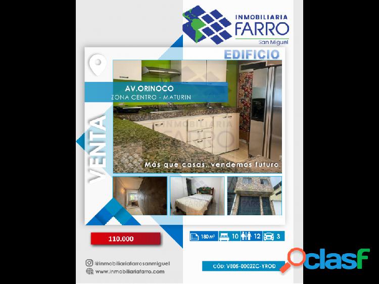 SE VENDE EDIFICIO COMERCIAL AV.ORINOCO ZONA CENTRO