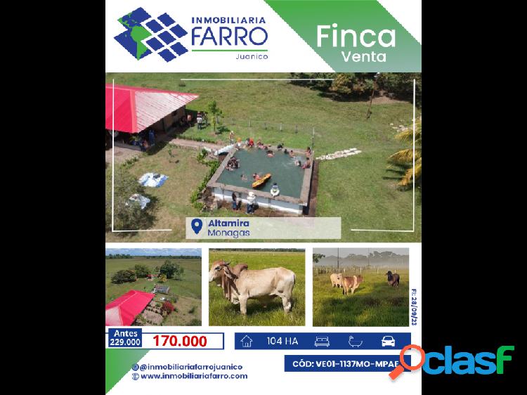 SE VENDE FINCA EN ALTAMIRA, MONAGAS VE01-1137MO-MPAE