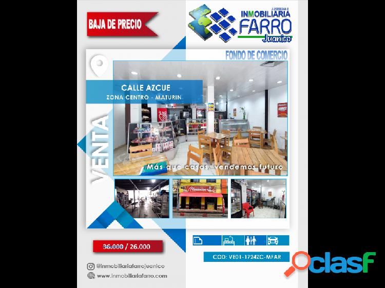 SE VENDE FONDO DE COMERCIO CALLE AZCUE VE01-1724ZC-MFAR