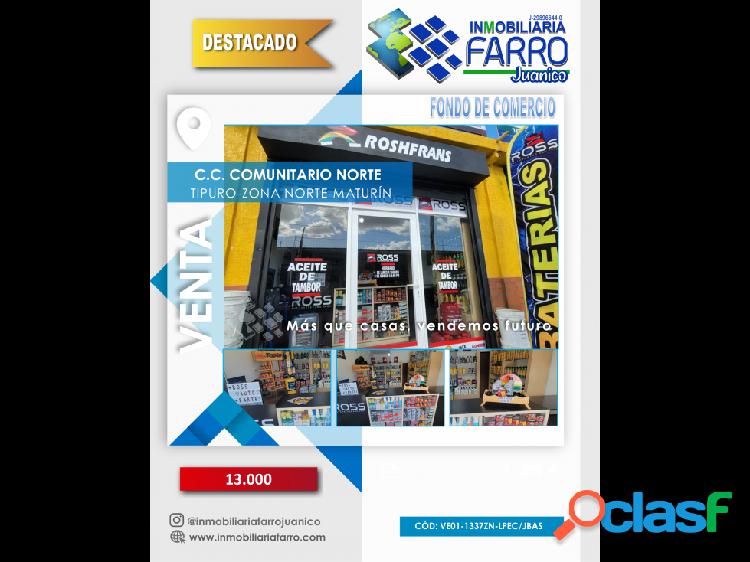 SE VENDE FONDO DE COMERCIO SECTOR TIPURO