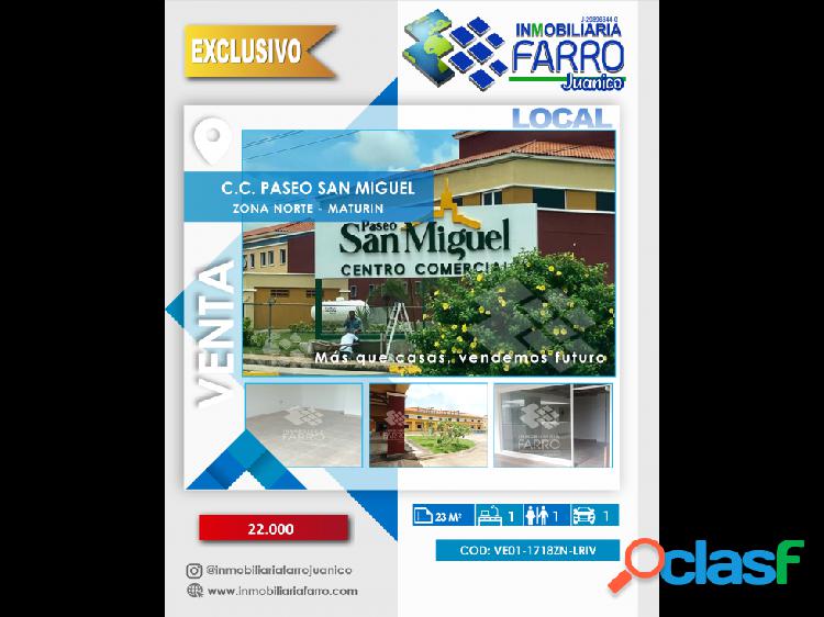 SE VENDE LOCAL C.C PASEO SAN MIGUEL VE01-1718ZN-LRIV