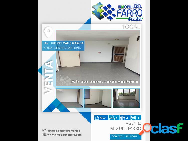 SE VENDE LOCAL EN ZONA CENTRO DE MATURÍN VE01-1101ZC-MF