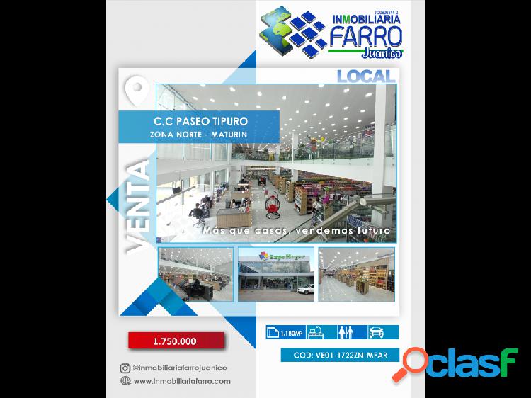 SE VENDE LOCAL EXPOHOGAR C.C PASEO TIPURO VE01-1722ZN-MFAR