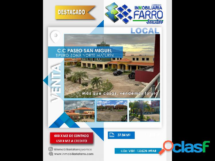 SE VENDE LOCAL PLANTA ALTA CC PASEO SAN MIGUEL TIPURO