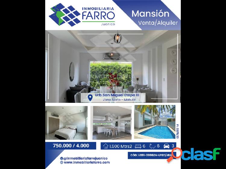 SE VENDE MANSION EN URB.SAN MIGUEL ETAPA III VE01-LPEC/JBAS