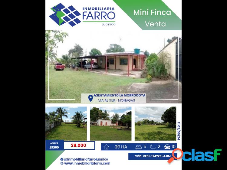 SE VENDE MINI FINCA VIA AL SUR LA MORROCOYA-MONAGAS