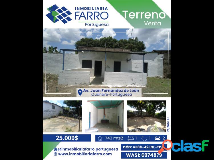 SE VENDE TERRENO AVENIDA JUAN FERNANDEZ DE LEÓN VE-08