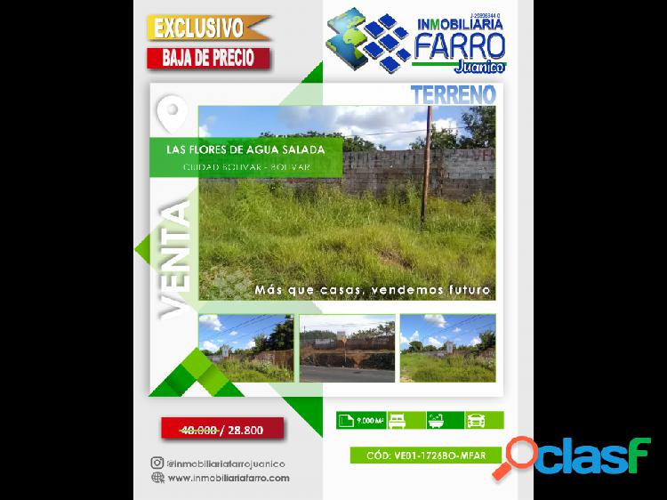 SE VENDE TERRENO CIUDAD BOLIVAR VE01-1726BO-MFAR