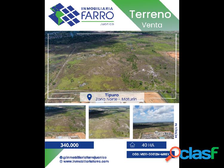 SE VENDE TERRENO EN TIPURO ZONA NORTE VE01-0002ZN-MREY