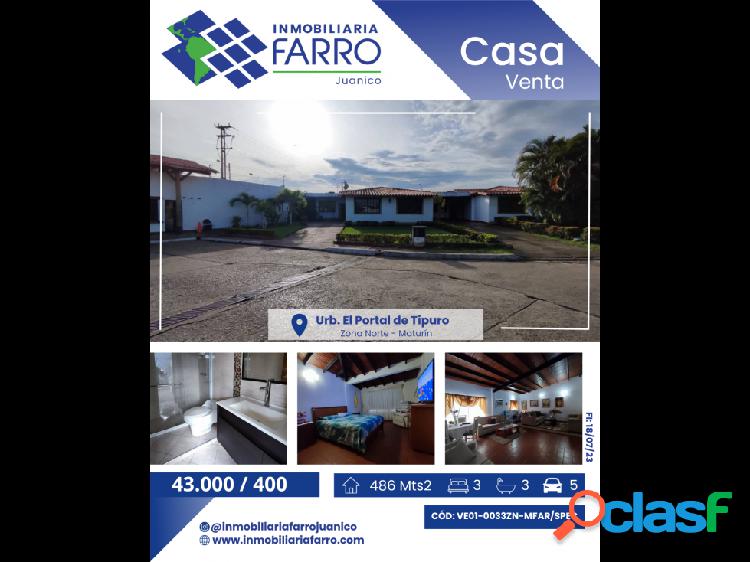 SE VENDE/ALQUILA CASA EN URB.EL PORTAL DE TIPURO