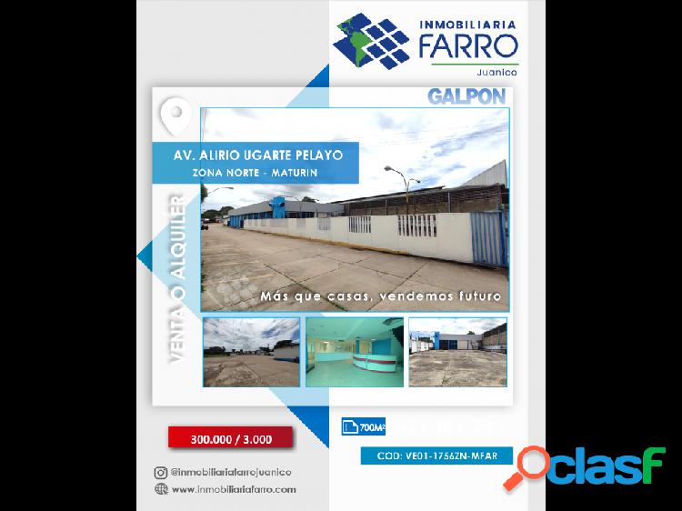 SE VENDE/ALQUILA GALPON AV ALIRIO UGARTE VE01-1756ZN-MFAR