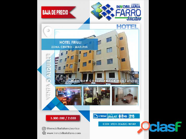 SE VENDE/ALQUILA HOTEL EN SECTOR CENTRO VE01-0063ZC-MFAR