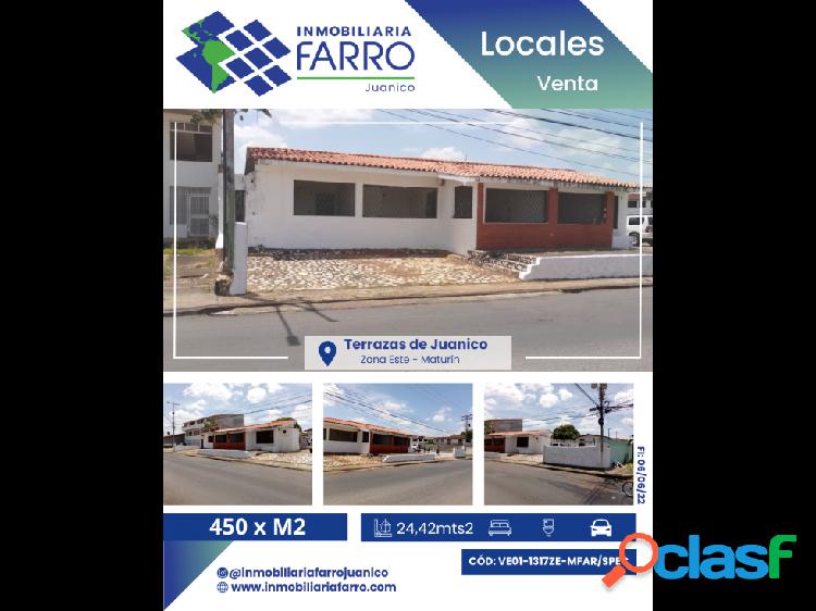 SE VENDEN LOCALES EN JUANICO-MATURIN POR M2 VE01-1317ZE-MFAR