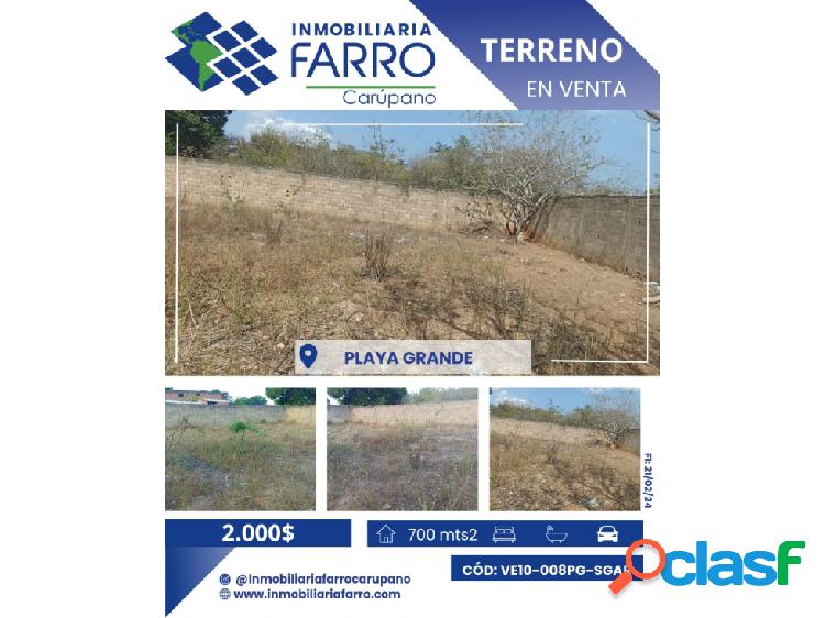 TERRENO EN PLAYA GRANDE / VE10-008PG-SGAR