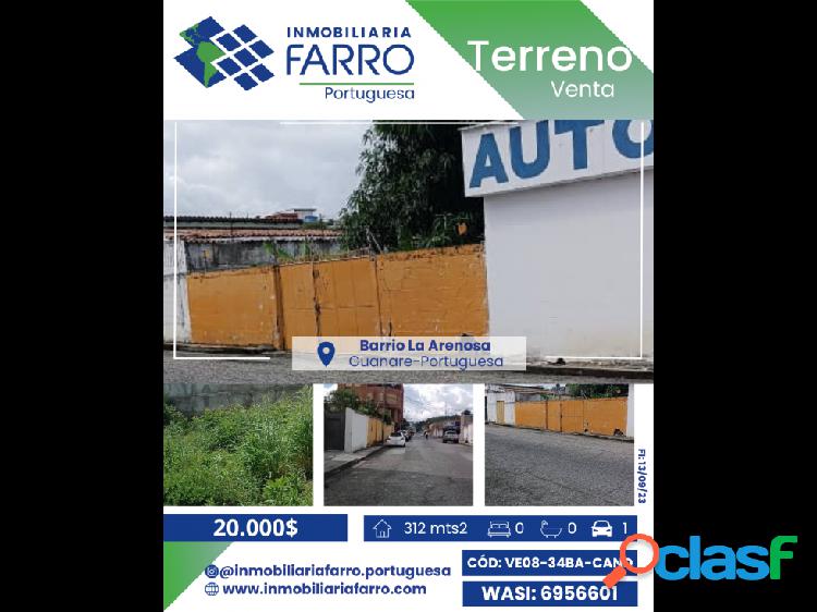 TERRENO EN VENTA BARRIO LA ARENOSA VE08-34BA-CAND