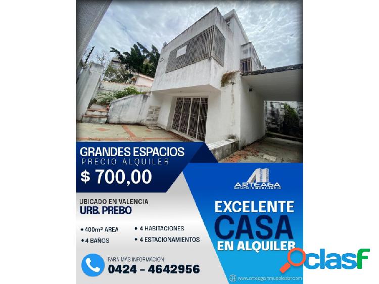 Alquiler de Casa en Prebo para uso Comercial 400mts2