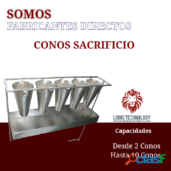 CONOS DE SACRIFICIO EN ACERO INOXIDABLE