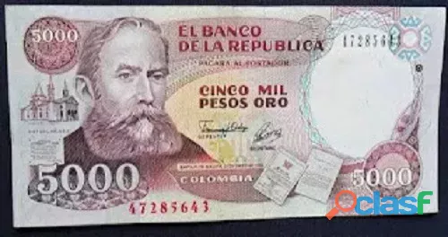 Colombia 5000 Pesos 1988 P.436a Rafael Nunez