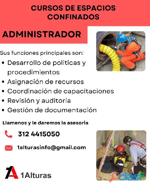 Cursos de espacios confinados Administrador