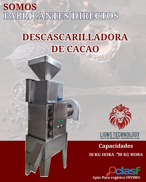 DESCASCARILLADORA DE CACAO EN ACERO