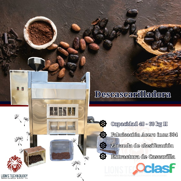 DESCASCARILLADORA DE CACAO REFINADOR CONCHADOR