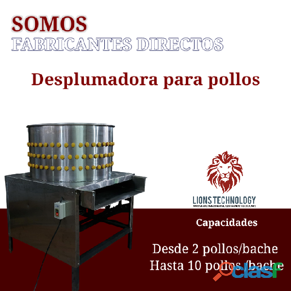 DESPLUMADORA DE POLLOS EN ACERO INOXIDABLE