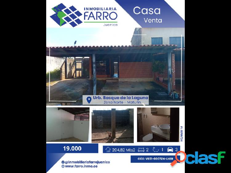 SE VENDE CASA EN URB. BOSQUE DE LA LAGUNA, ZONA NORTE