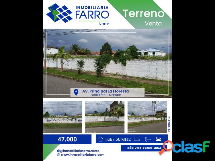 SE VENDE TERRENO AV. PPAL. LA FLORESTA.