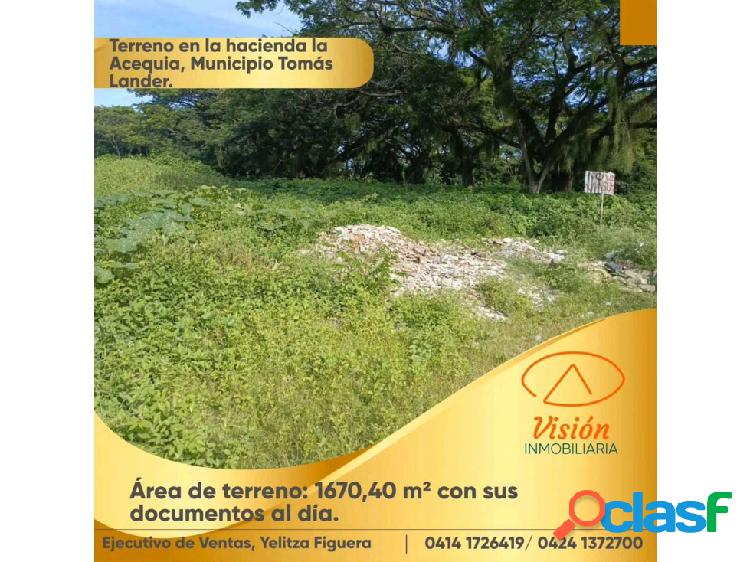 Terreno en Hacienda La Acequia, Municipio Tomás Lander.