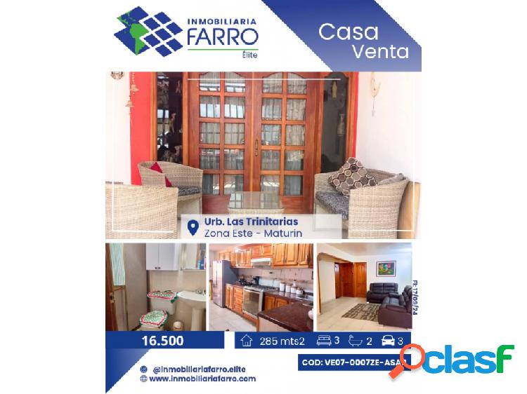 SE VENDE CASA EN URB LAS TRINITARIAS VE07-0007ZE-ASAB