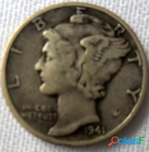 MONEDA ESTADOS UNIDOS 1941 S Micro S Mercury ONE DIME PLATA