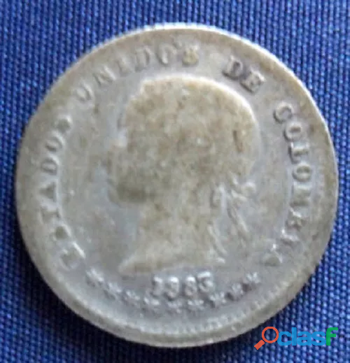 MONEDA ESTADOS UNIDOS DE COLOMBIA 10 CENTAVOS BOGOTA 1883