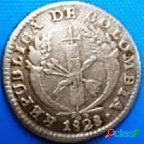 Moneda Colombia 1 Real 1828 Popayan R.u.