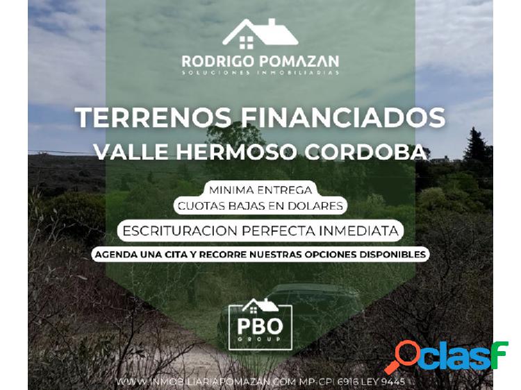 TERRENOS EN VENTA VALLE HERMOSO CORDOBA FINANCIADO