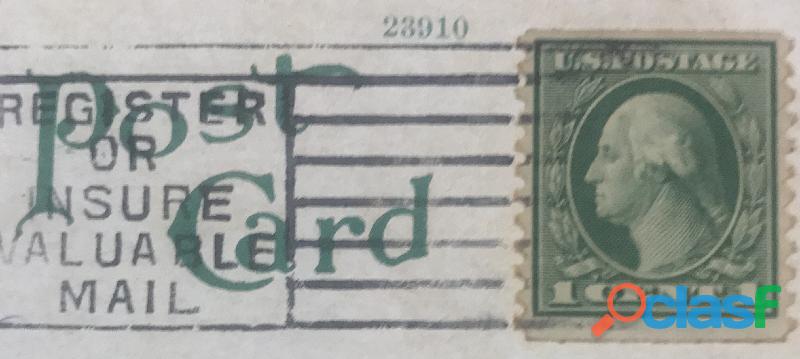 ( 1 Cent 1 ) U. S. George Washington Estampilla en Postal