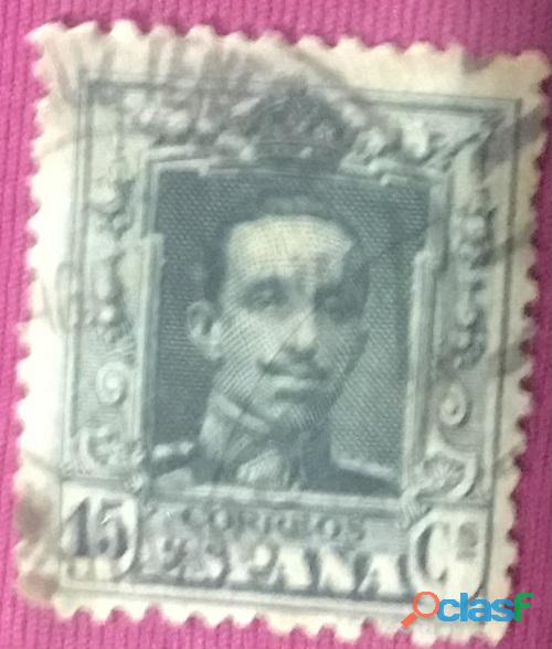 ESTAMPILLA CORREO DE ESPAÑA 45 CS REY ALFONSO 1922 XIII
