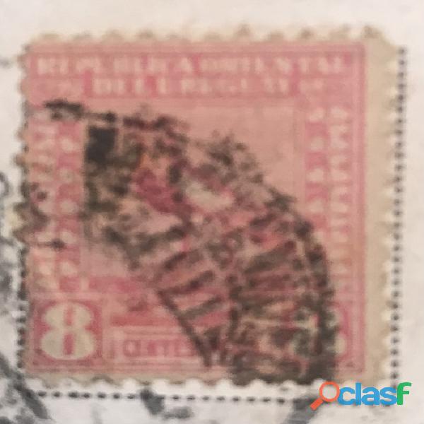 ESTAMPILLA REPUBLICA DE URUGUAY 8 CENTECIMOS 1927 EN POSTAL