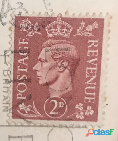 INGLATERRA Postage Revenue 2 D Stamp, Great Britain King