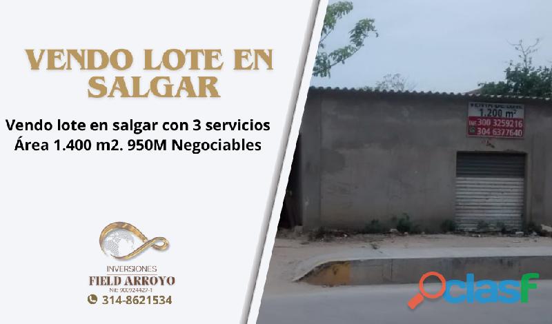 VENDO LOTE 1400 m2 salgar